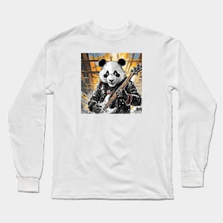 Metal Panda Grunge Rocky Panda Style Long Sleeve T-Shirt